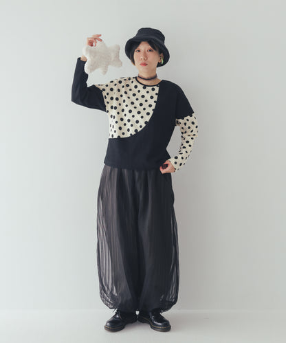 シアーストライプバルーンパンツ ladies    [352-0906-2]