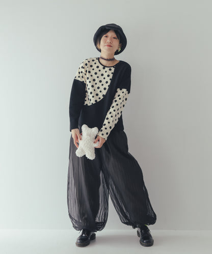 シアーストライプバルーンパンツ ladies    [352-0906-2]