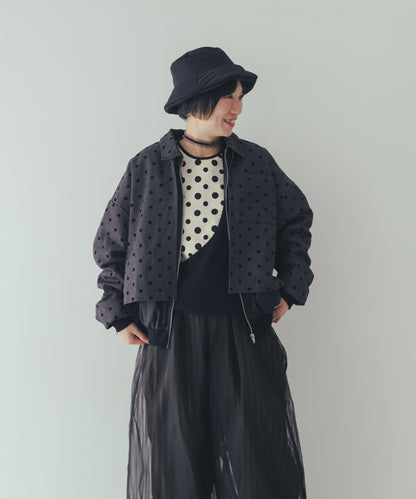 ドット柄切り替えトレーナー ladies  [352-0708-2]