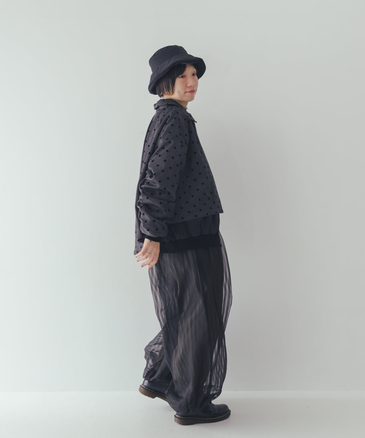 フロッキードットストームフラップジャケット  ladies    [352-0502-2]