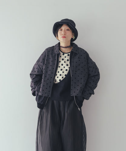 ドット柄切り替えトレーナー ladies  [352-0708-2]