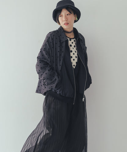フロッキードットストームフラップジャケット  ladies    [352-0502-2]