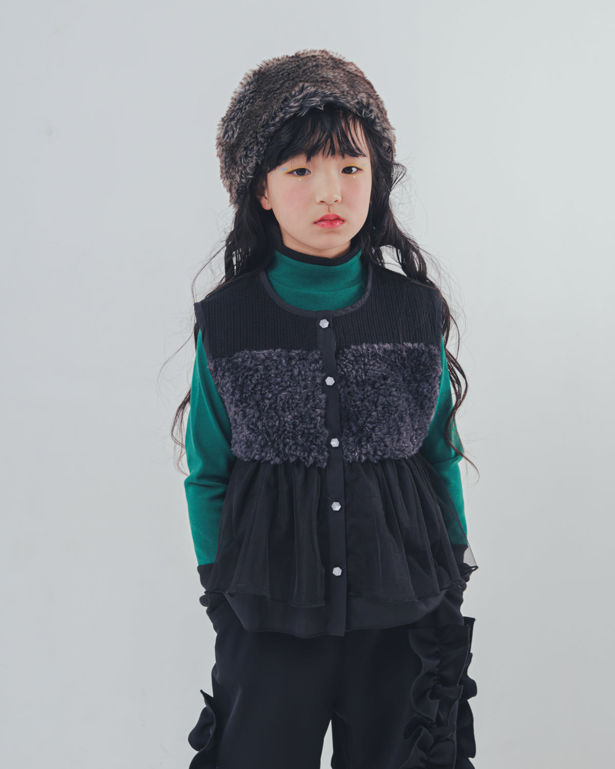 配色フィンガーハイネックtee     [352-1403-1]