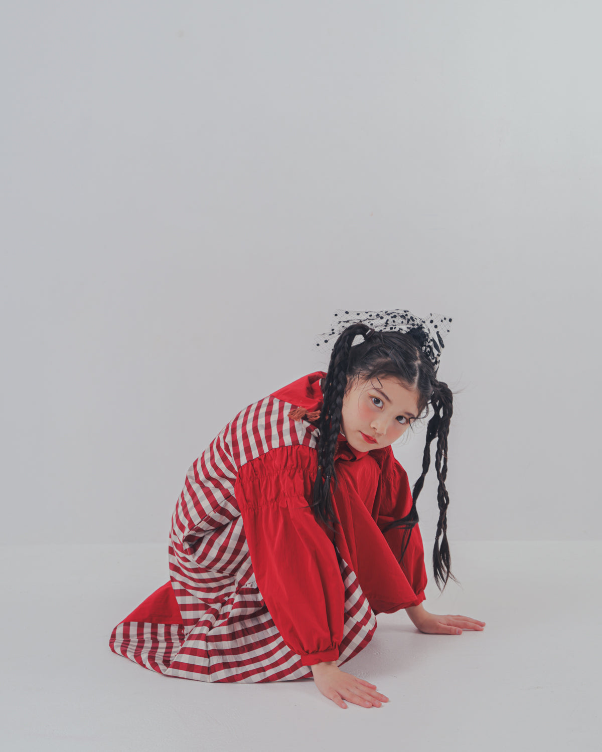 2ピースブロックチェックワンピース  [352-0103-1]