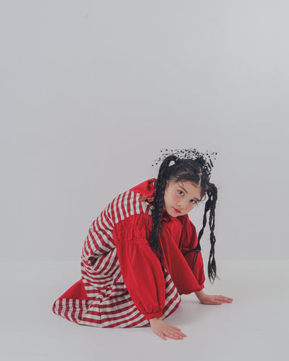 2ピースブロックチェックワンピース  [352-0103-1]