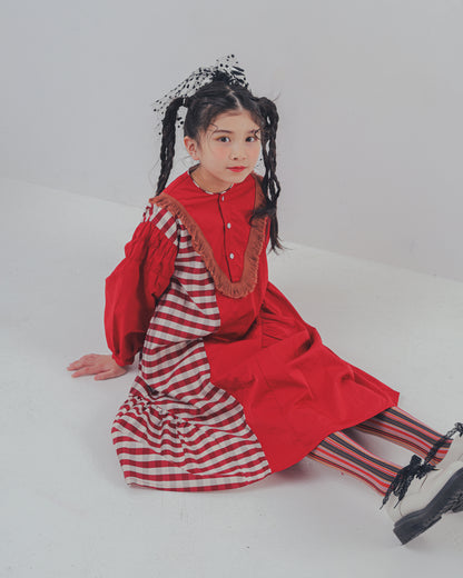 2ピースブロックチェックワンピース  [352-0103-1]