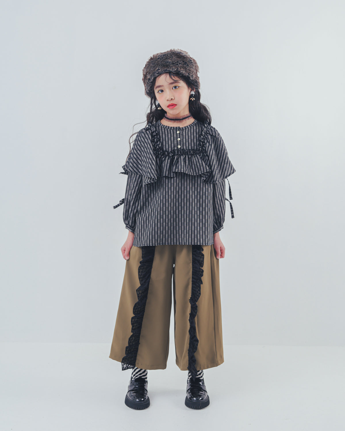 フリンジフリルワイドパンツ    [352-0902-1]