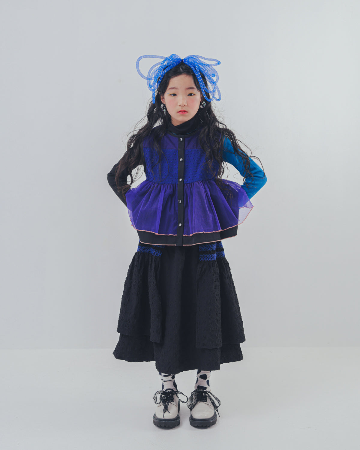 シャーリングデザインスカート   [352-1104-1]
