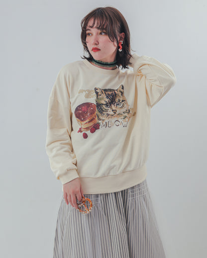 コラージュねこトレーナー ladies    [352-0706-2]