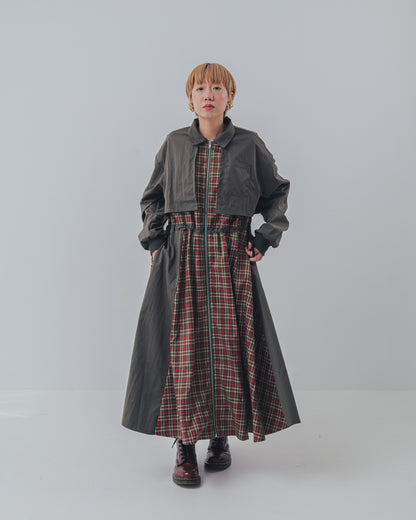 チェックzipperジャケットワンピース   ladies [352-0101-2]