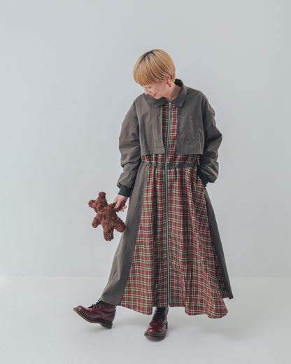 チェックzipperジャケットワンピース   ladies [352-0101-2]