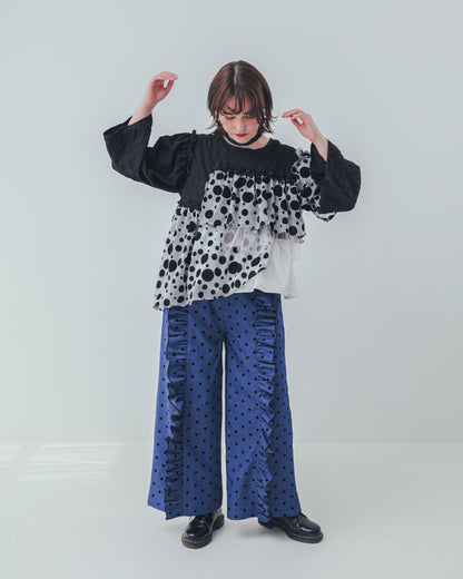 シャワードットレイヤードブラウス  ladies  [352-0604-2]