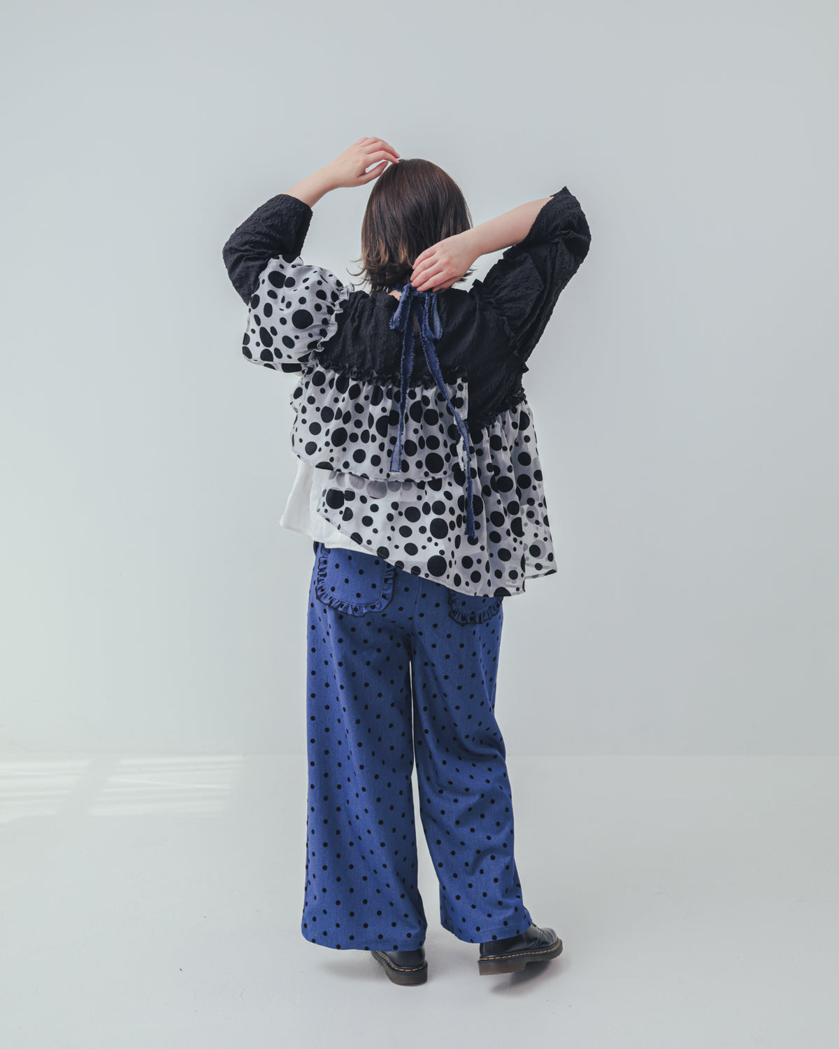 シャワードットレイヤードブラウス  ladies  [352-0604-2]
