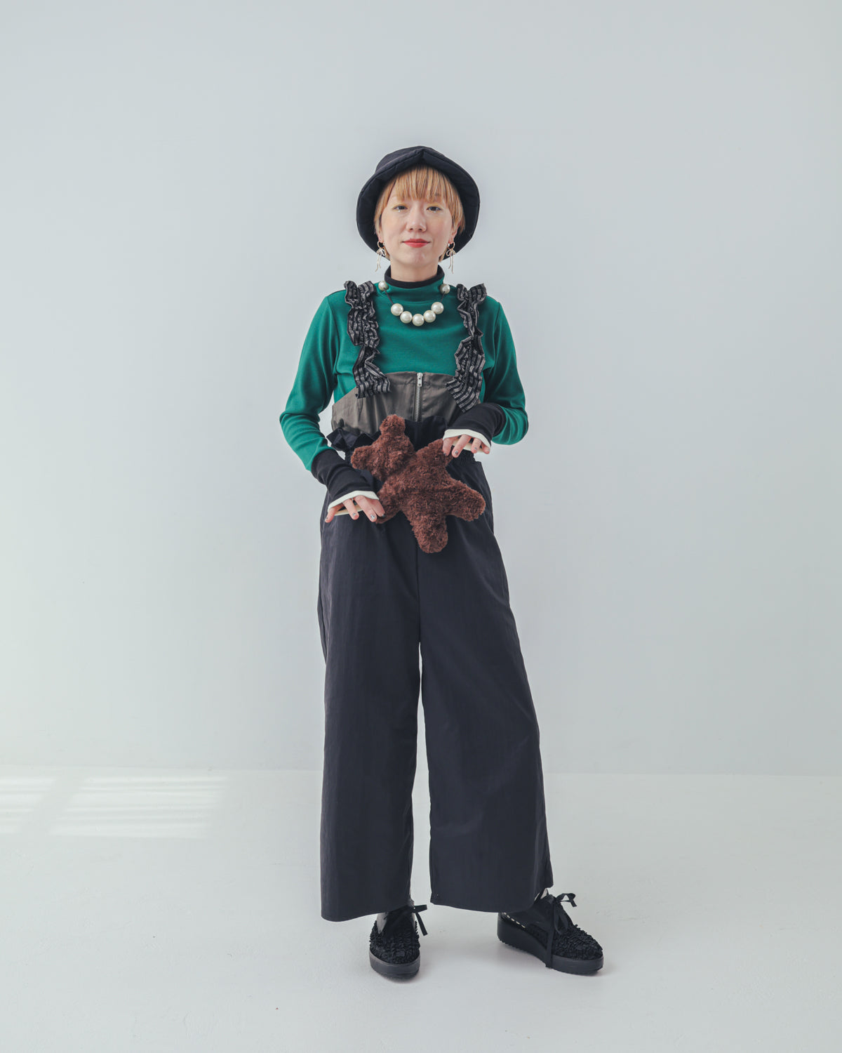 配色フィンガーハイネックtee  ladies   [352-1403-2]