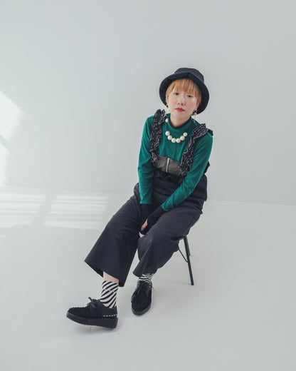 配色フィンガーハイネックtee  ladies   [352-1403-2]