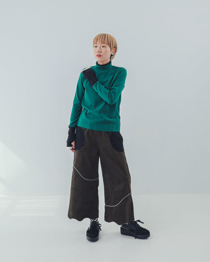 配色フィンガーハイネックtee  ladies   [352-1403-2]