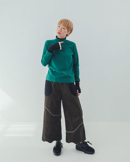 配色フィンガーハイネックtee  ladies   [352-1403-2]