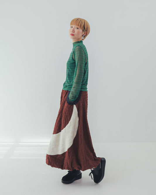 チェック柄シアーカットソー  ladies  [352-1401-2]