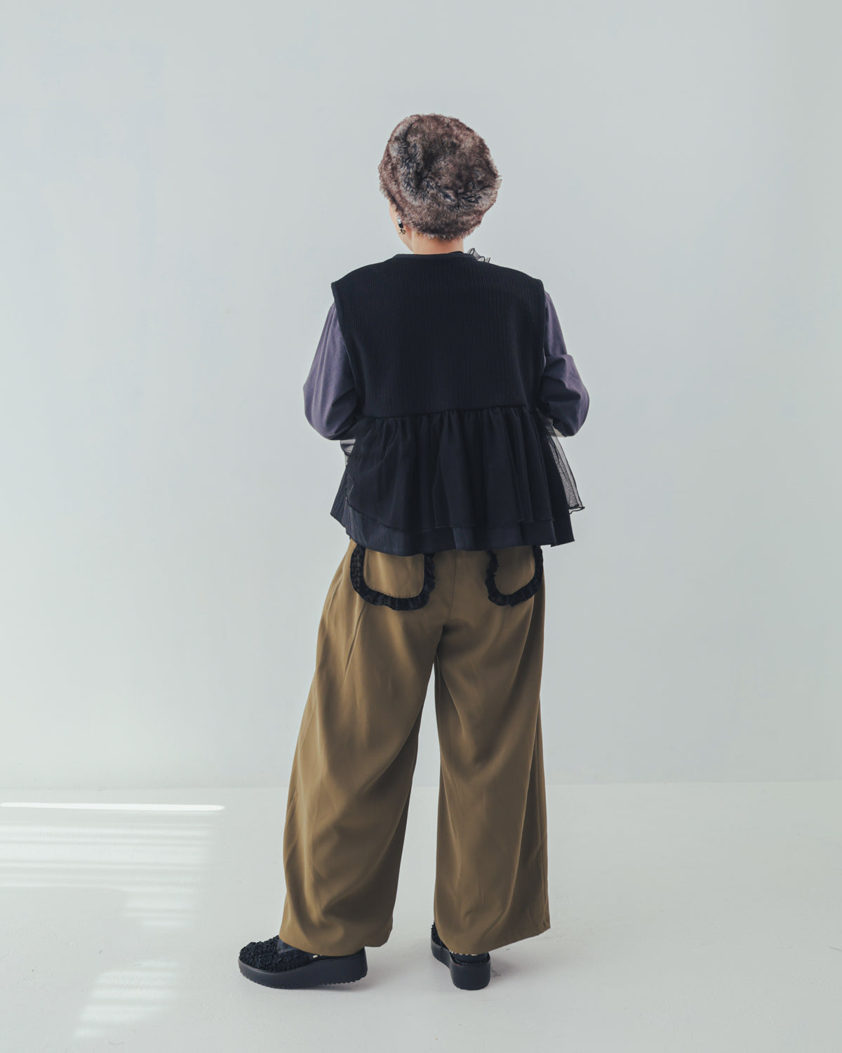 フリンジフリルワイドパンツ ladies   [352-0902-2]