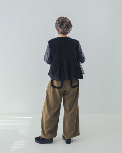 フリンジフリルワイドパンツ ladies   [352-0902-2]