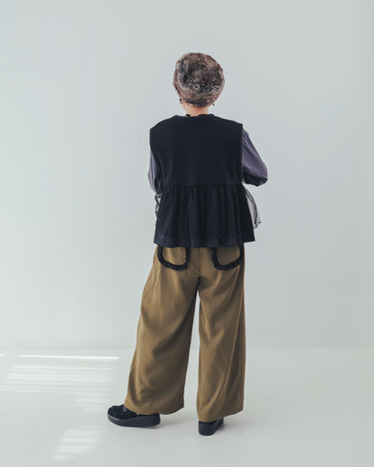 フリンジフリルワイドパンツ ladies   [352-0902-2]