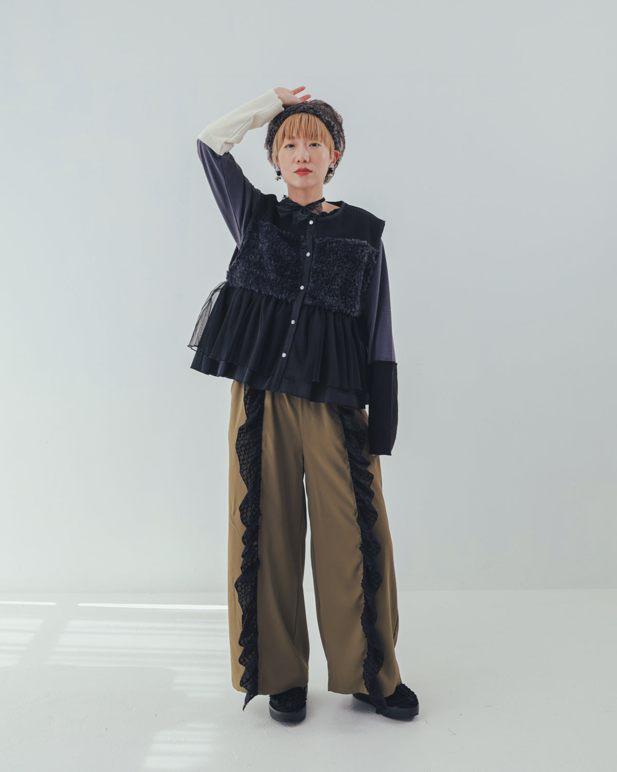 フリンジフリルワイドパンツ ladies   [352-0902-2]