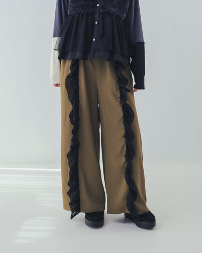 フリンジフリルワイドパンツ ladies   [352-0902-2]