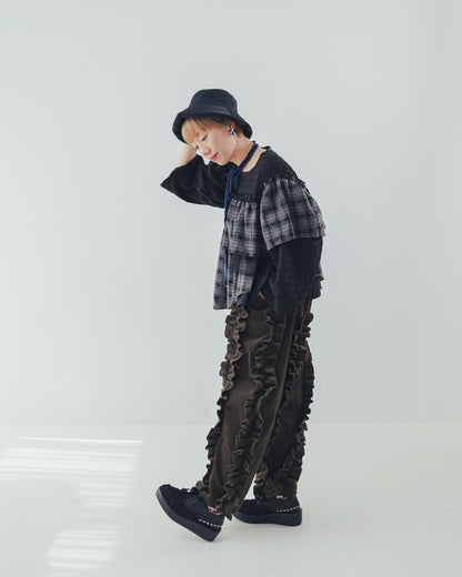 チェックレイヤードブラウス  ladies  [352-0603-2]
