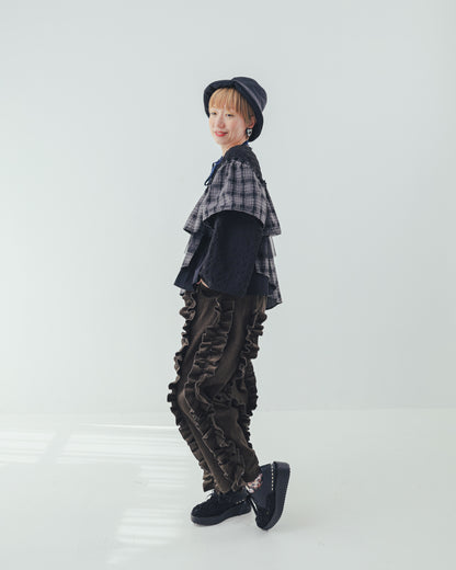 チェックレイヤードブラウス  ladies  [352-0603-2]
