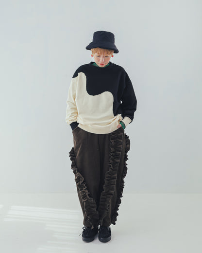 コーデュロイアシメフリルパンツ ladies   [352-0909-2]