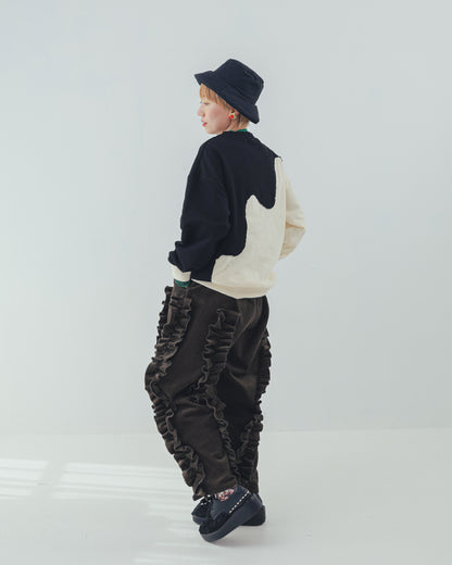 コーデュロイアシメフリルパンツ ladies   [352-0909-2]