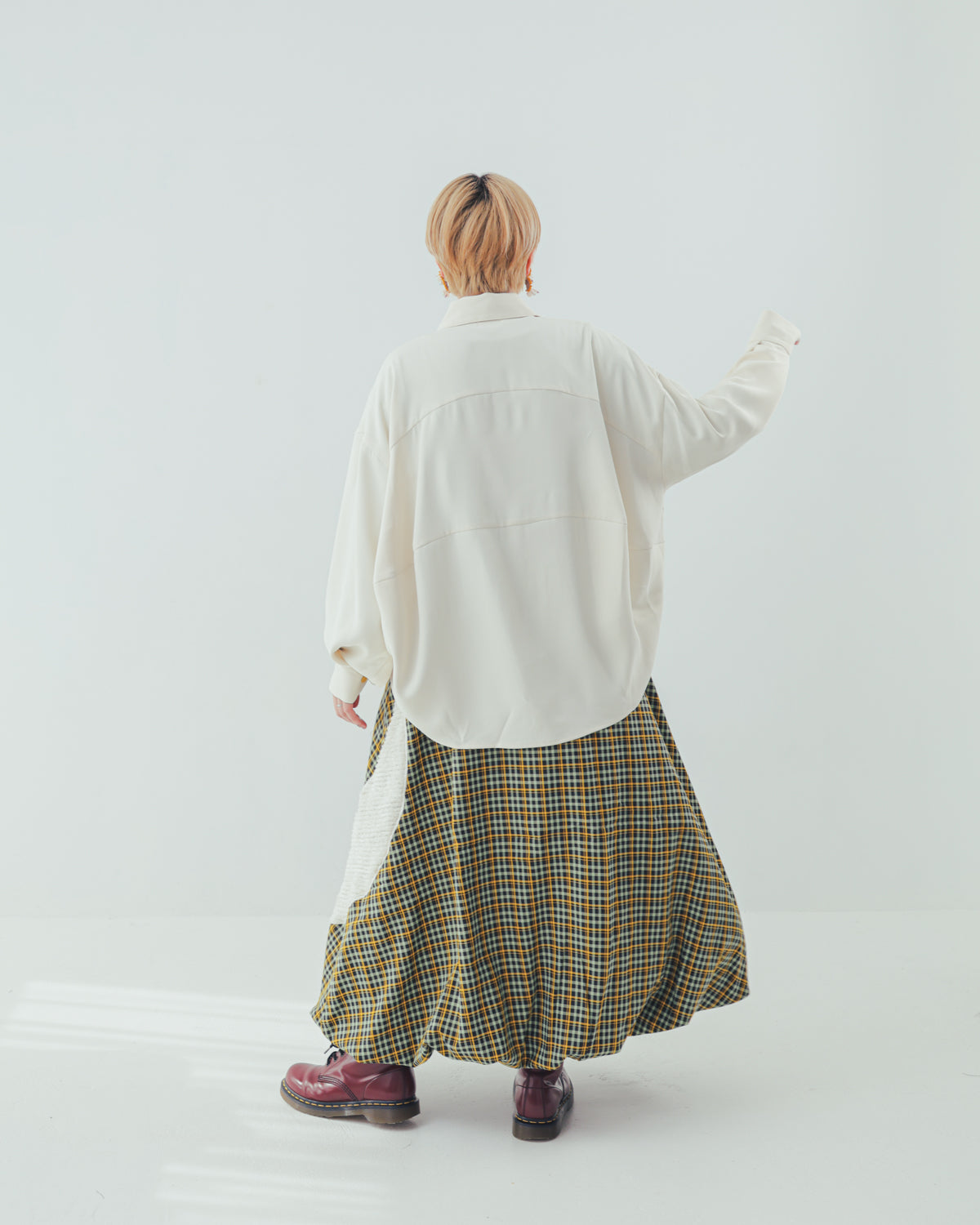 チェックmoonシャギーバルーンスカート ladies  [352-1101-2]