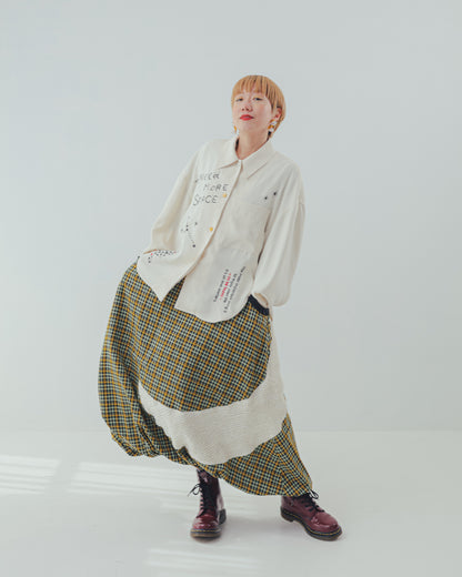 チェックmoonシャギーバルーンスカート ladies  [352-1101-2]
