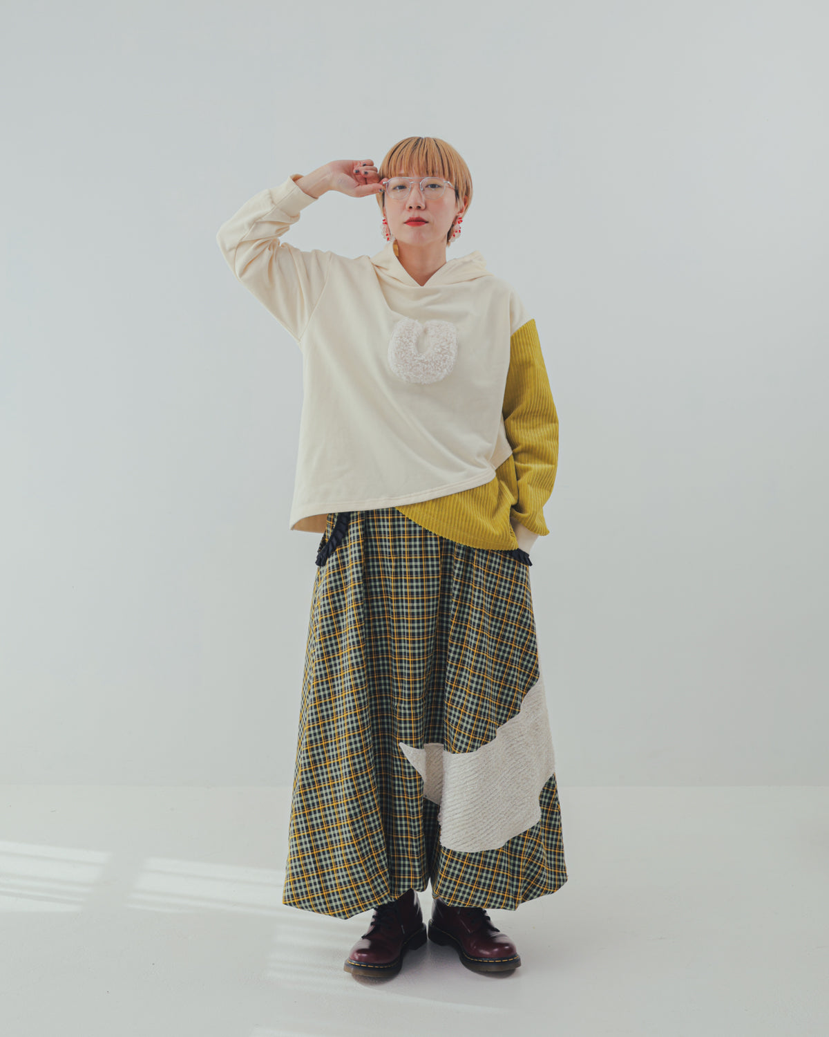 チェックmoonシャギーバルーンスカート ladies  [352-1101-2]