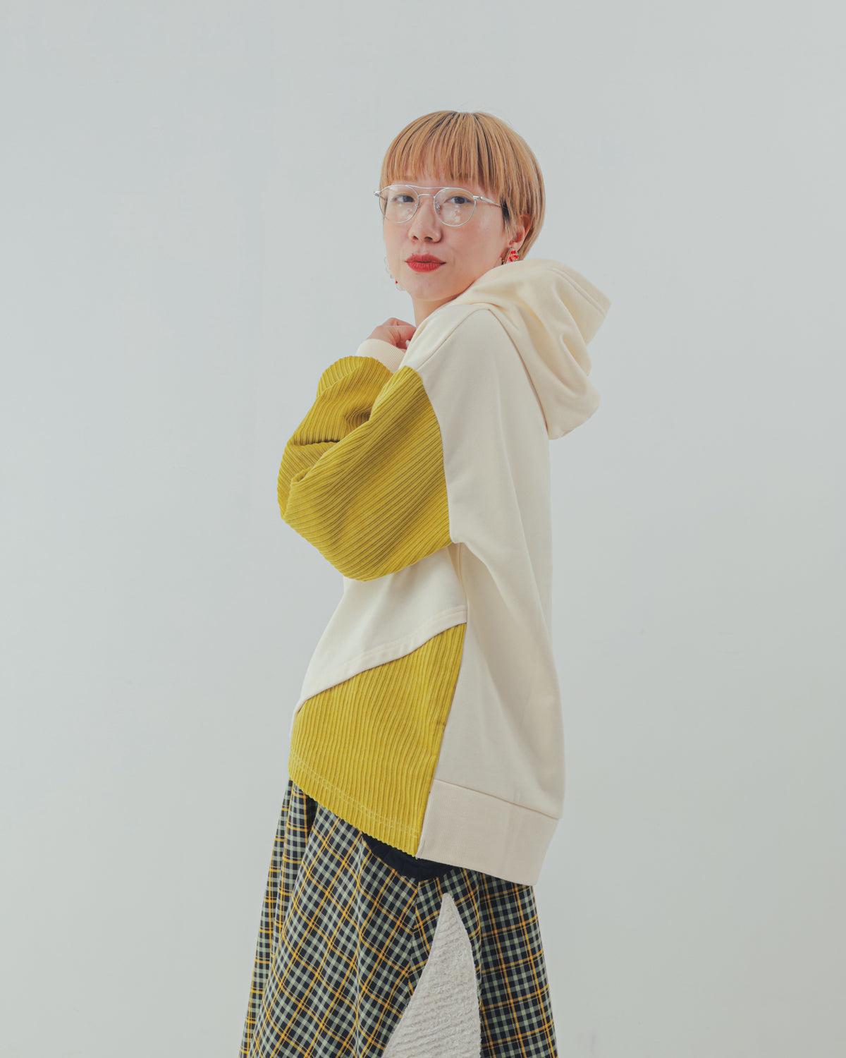 チェックmoonシャギーバルーンスカート ladies  [352-1101-2]