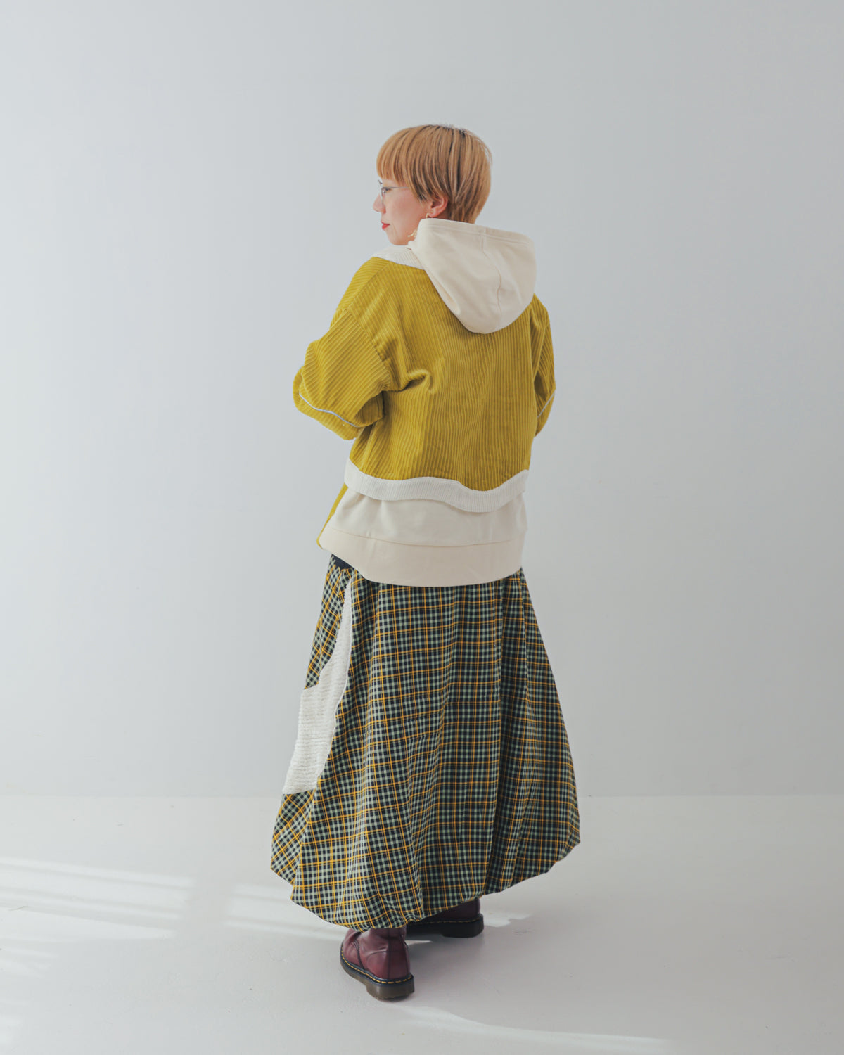 チェックmoonシャギーバルーンスカート ladies  [352-1101-2]