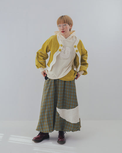 チェックmoonシャギーバルーンスカート ladies  [352-1101-2]