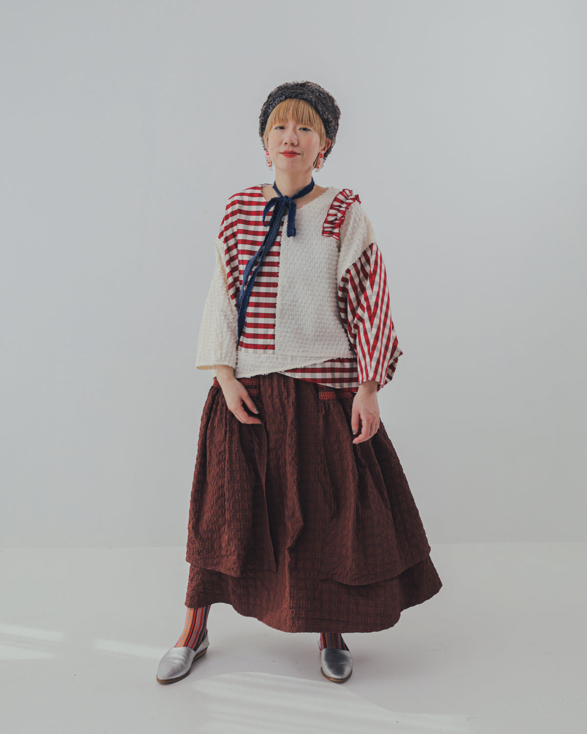 シャーリングデザインスカート ladies [352-1104-2]