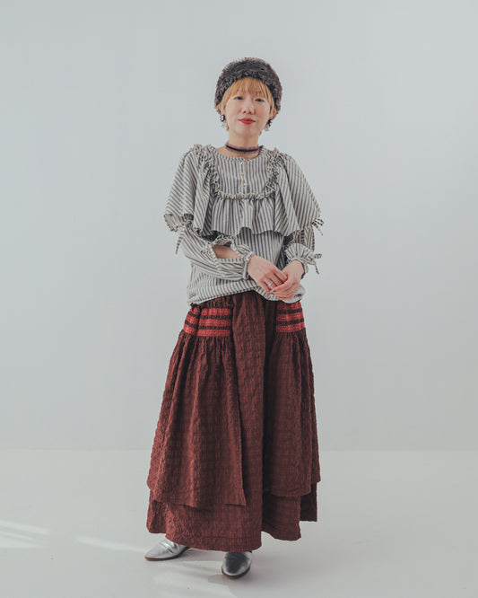 シャーリングデザインスカート ladies [352-1104-2]