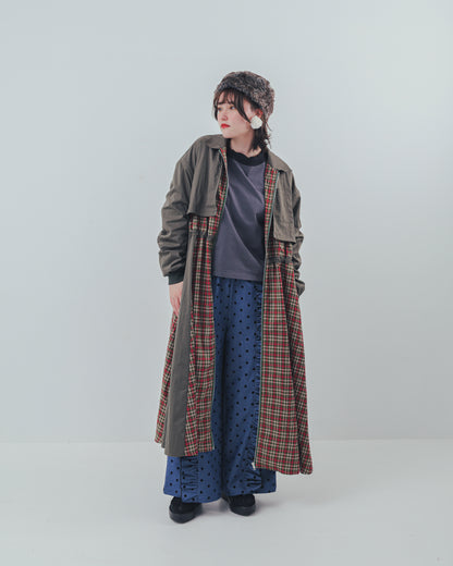 フロッキードットフリルワイドパンツ  ladies   [352-0903-2]