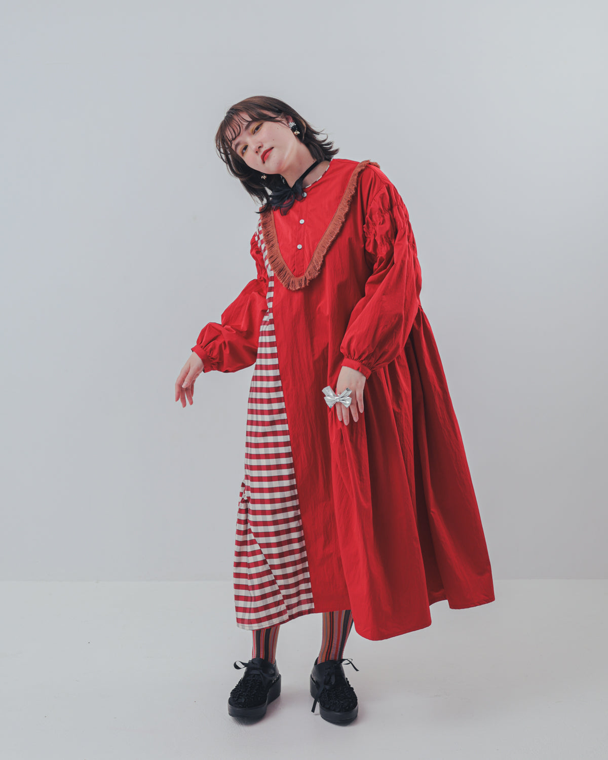 2ピースブロックチェックワンピース ladies  [352-0103-2]