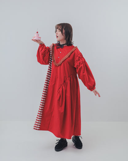 2ピースブロックチェックワンピース ladies  [352-0103-2]