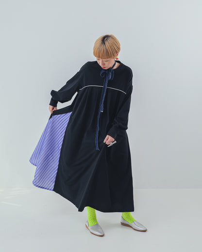 パネル配色カラーAラインワンピース    [352-0106-2]