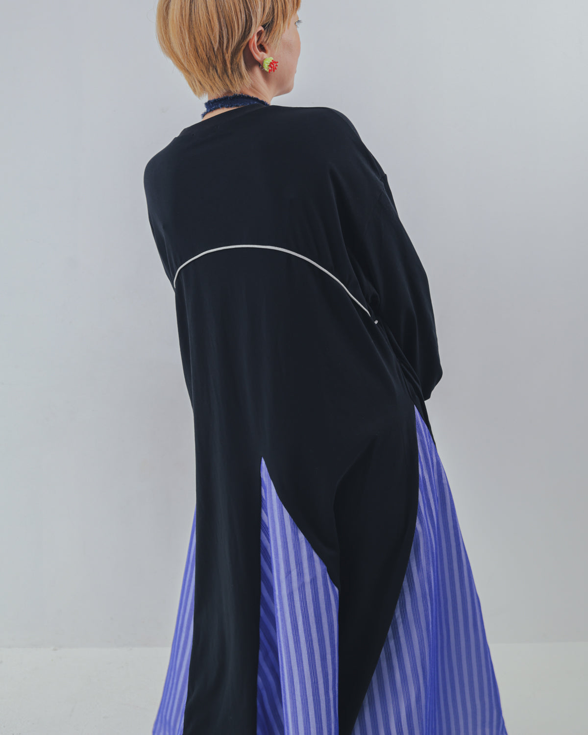 パネル配色カラーAラインワンピース    [352-0106-2]