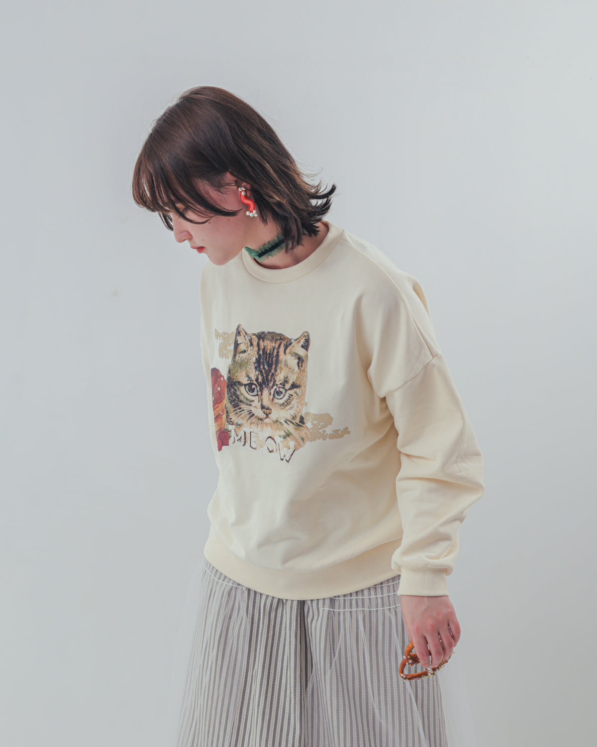 コラージュねこトレーナー ladies    [352-0706-2]