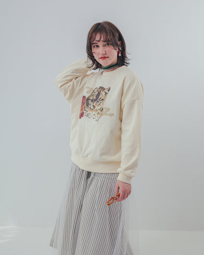 コラージュねこトレーナー ladies    [352-0706-2]