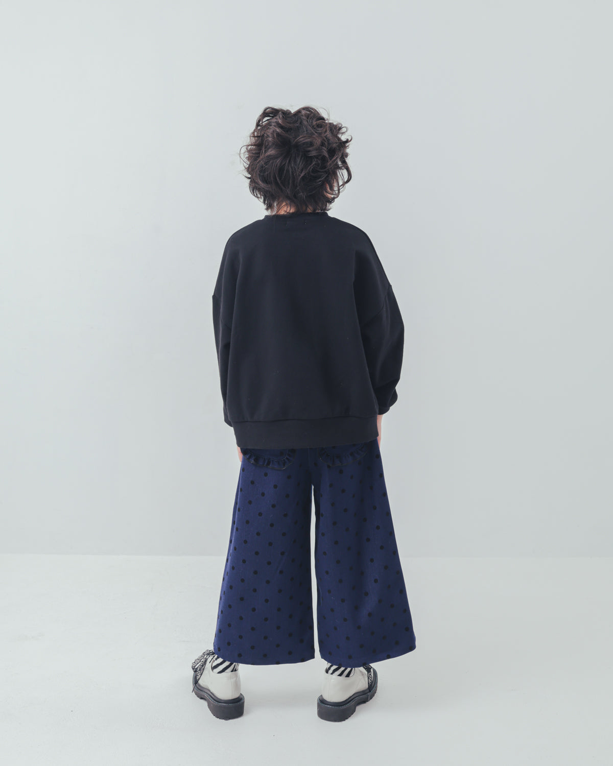 フロッキードットフリルワイドパンツ     [352-0903-1]