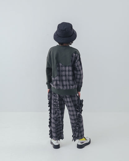 チェックアシメフリルパンツ    [352-0908-1]