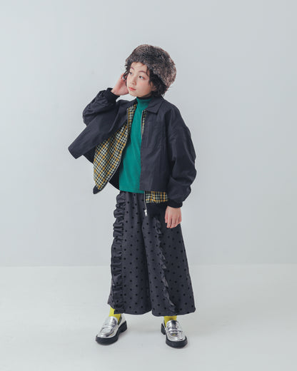 フロッキードットフリルワイドパンツ     [352-0903-1]