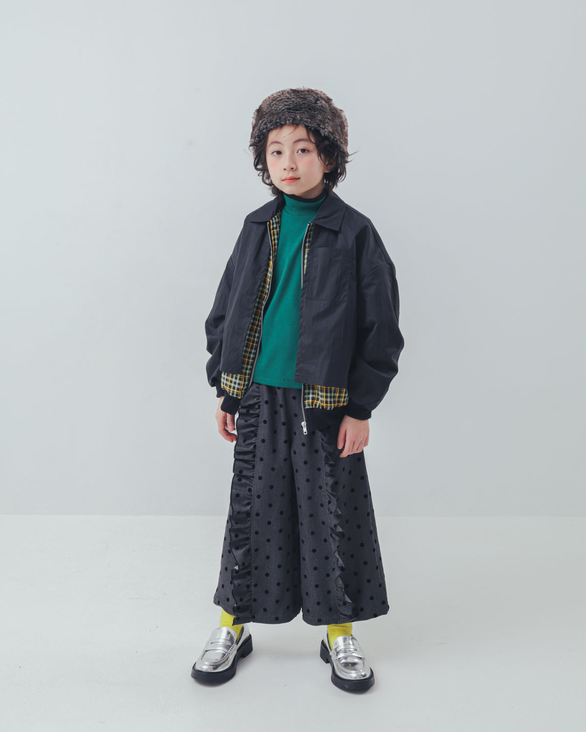 配色フィンガーハイネックtee     [352-1403-1]